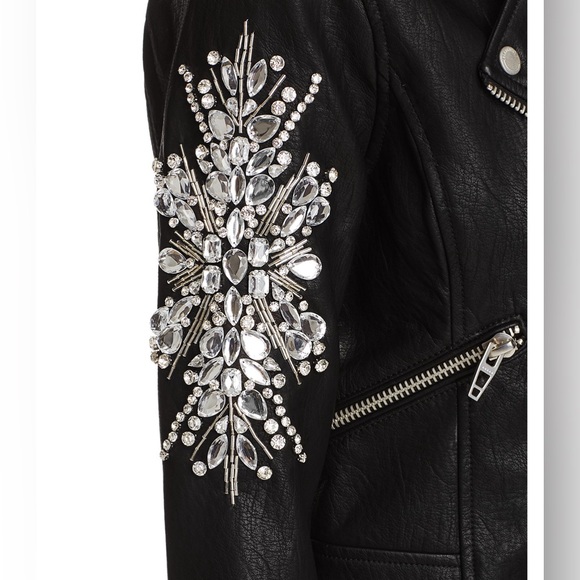 NWOT- Blank NYC Embellished Vegan Leather Moto Jacket Size Small - Picture 7 of 7